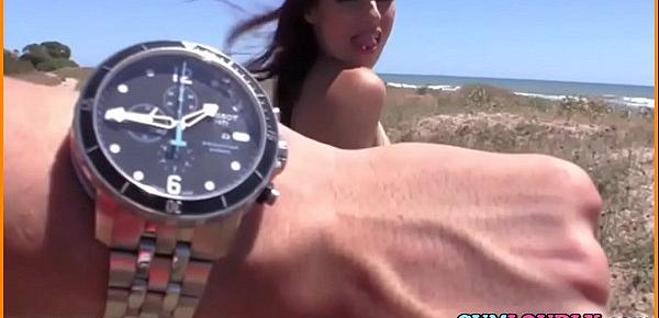  Hot Redhead GF In Swimsuit At The Beach